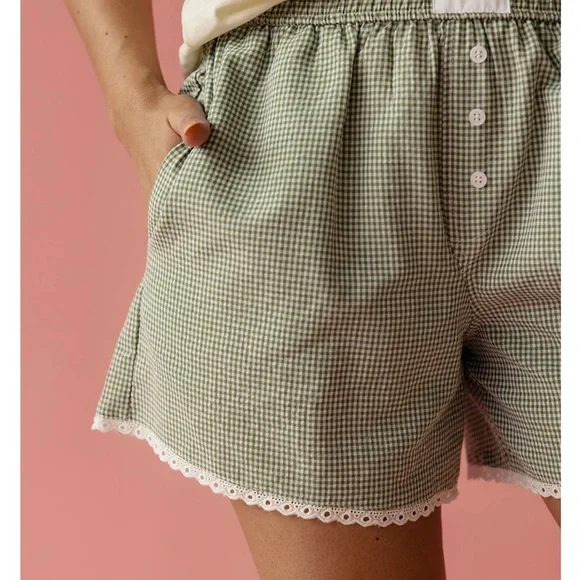 Green Gingham Boxer Shorts - Size L - Picture 2 of 11